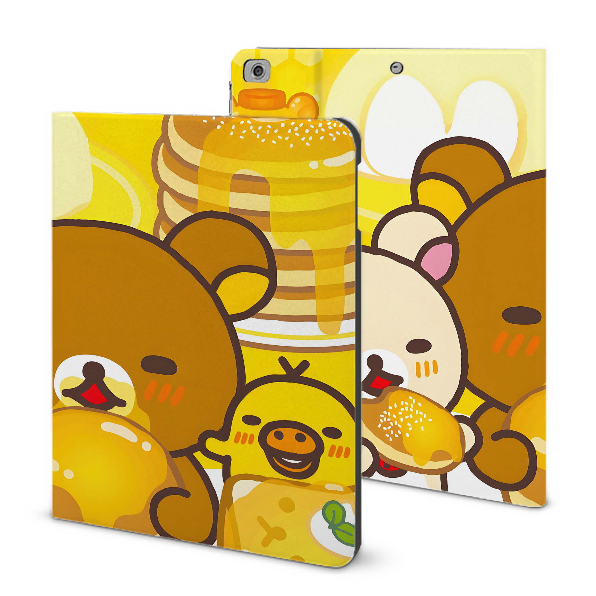 （画像用） リラックマ リラックマ キイロイトリ Rilakkuma Korilakkuma Kiiroitori IPad ケース ブック型 PUレザー TPU 耐衝撃 軽量 薄型 ペン収納なし 全面保護 IPad 各モデル対応